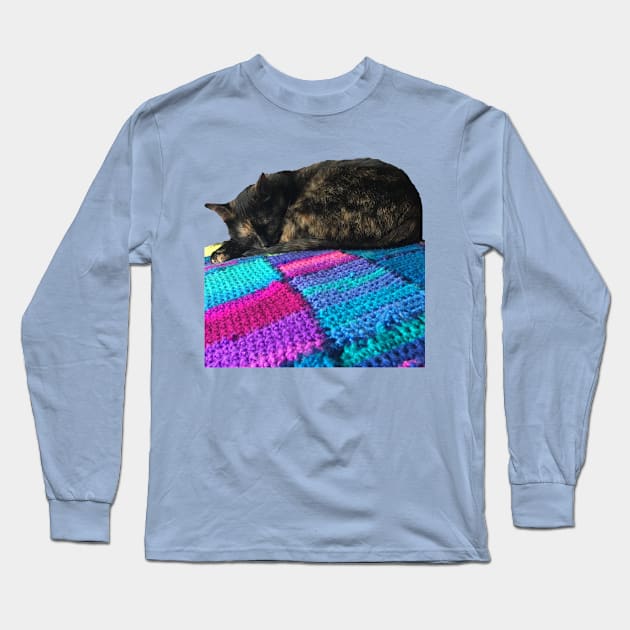 Sleepy Kitty Long Sleeve T-Shirt by Amanda1775